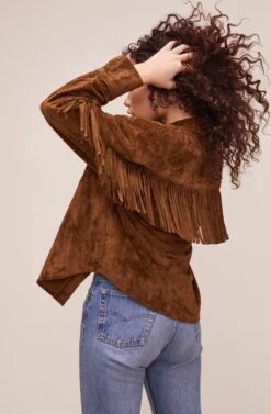 Etta Fringe Jacket -Sundress Haven ACT16123 BROWN 7