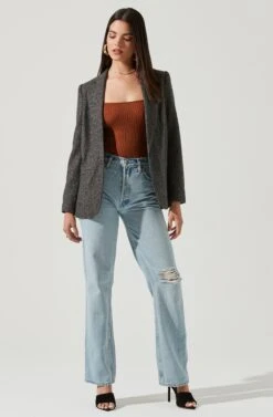 Harlow Herringbone Blazer 6 Harlow Herringbone Blazer -Sundress Haven ACT16133H BROWN BLUEHERRINGBONE 1 NEW