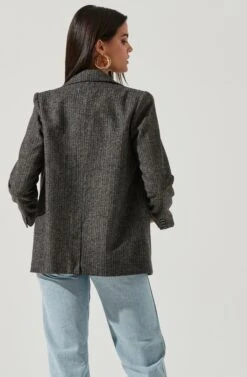 Harlow Herringbone Blazer 7 Harlow Herringbone Blazer -Sundress Haven ACT16133H BROWN BLUEHERRINGBONE 4 NEW