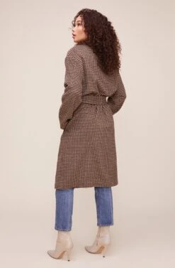 Roxanne Houndstooth Coat -Sundress Haven ACT16166 MOCHA MULTI 4
