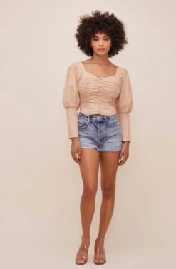 Renaissance Long Sleeve Top 9 Renaissance Long Sleeve Top -Sundress Haven ACT16261C CAPPUCCINO 1