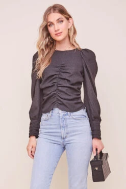 Magdalene Ruched Front Long Sleeve Top