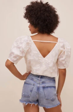 Colby Puff Sleeve Bodysuit -Sundress Haven ACT16402 CREAM 6