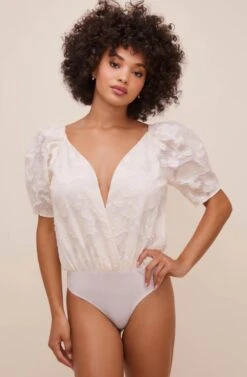Colby Puff Sleeve Bodysuit -Sundress Haven ACT16402 CREAM 7