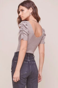 Deidra Puff Sleeve Bodysuit -Sundress Haven ACT16405 CHAMPAGNE 3 2