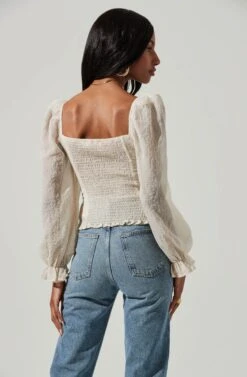 Tonina Puff Sleeve Top -Sundress Haven ACT16469B ECRU 5 53413dc4 b45e 4f45 9f29 7d1d2e4da3b9