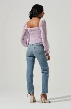 Tonina Puff Sleeve Top -Sundress Haven ACT16469B LIGHTLILAC 4 6495c6e7 1dc2 43d9 bdf9 abbe90b602e0