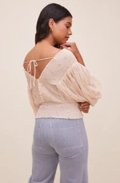 Ginny Floral Smocked Puff Sleeve Top -Sundress Haven ACT16562 CREAMFLORAL 7