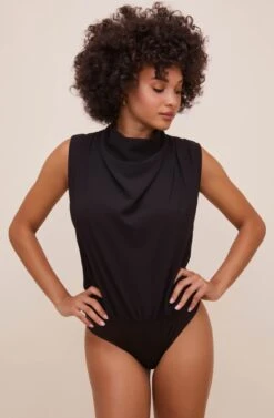 Remi Mock Neck Sleeveless Bodysuit -Sundress Haven ACT16564 BLACK 10
