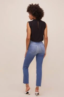 Remi Mock Neck Sleeveless Bodysuit -Sundress Haven ACT16564 BLACK 7