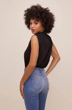 Remi Mock Neck Sleeveless Bodysuit -Sundress Haven ACT16564 BLACK 9