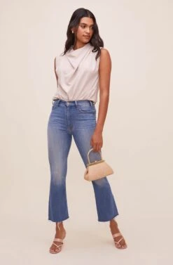 Remi Mock Neck Sleeveless Bodysuit -Sundress Haven ACT16564 SAND 1