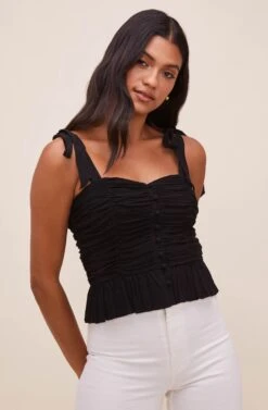 Duffy Sweetheart Neck Top -Sundress Haven ACT16591 BLACK 3