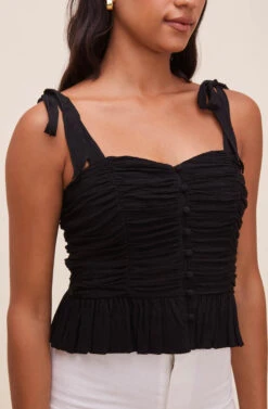 Duffy Sweetheart Neck Top -Sundress Haven ACT16591 BLACK 4