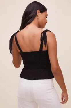 Duffy Sweetheart Neck Top -Sundress Haven ACT16591 BLACK 6