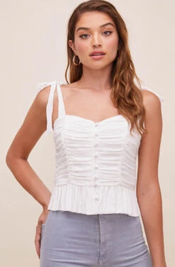 Duffy Sweetheart Neck Top -Sundress Haven ACT16591 OFFWHITE 4