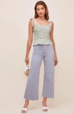 Duffy Sweetheart Neck Top -Sundress Haven ACT16591 SAGE 2