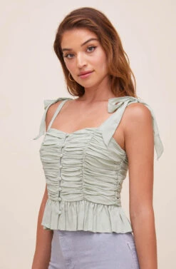 Duffy Sweetheart Neck Top -Sundress Haven ACT16591 SAGE 4