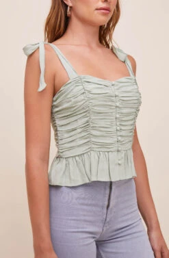 Duffy Sweetheart Neck Top -Sundress Haven ACT16591 SAGE 5