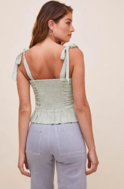 Duffy Sweetheart Neck Top -Sundress Haven ACT16591 SAGE 7