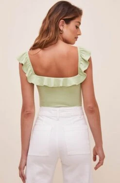 Lala Ruffle Bodysuit -Sundress Haven ACT16596 CELERY 5