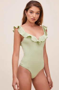 Lala Ruffle Bodysuit -Sundress Haven ACT16596 CELERY 7
