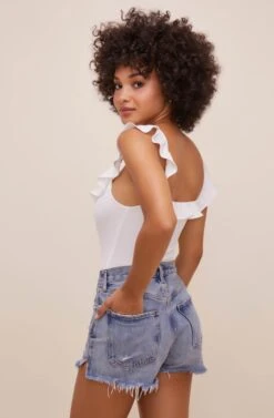 Lala Ruffle Bodysuit -Sundress Haven ACT16596 WHITE 8