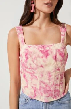 Kelis Tie Dye Corset Top -Sundress Haven ACT16675 PINKTIE DYE 3