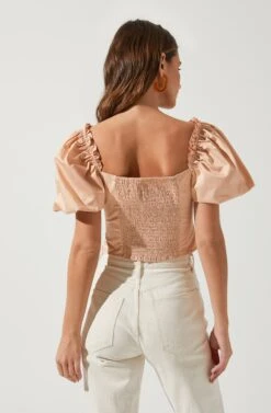 Gilmore Puff Sleeve Top 23 Gilmore Puff Sleeve Top -Sundress Haven ACT16678 BLUSH 4