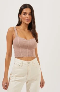 Milano Sweater Sweetheart Crop Tank -Sundress Haven ACT16709 VINTAGEMAUVE 2