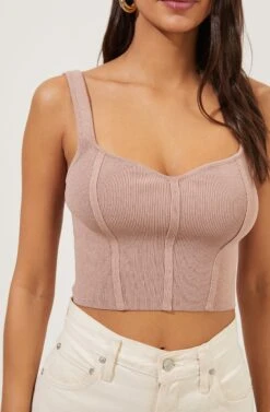 Milano Sweater Sweetheart Crop Tank -Sundress Haven ACT16709 VINTAGEMAUVE 3