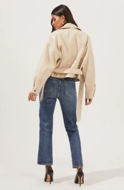 Rubia Faux Leather Moto Jacket -Sundress Haven ACT16740 CREAM 5