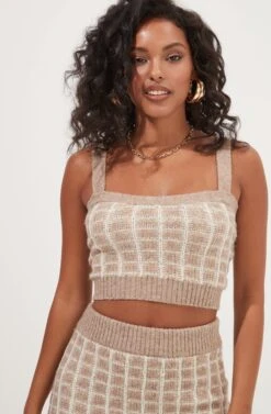 Briarwood Checkered Knit Crop Top