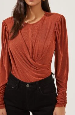 Beckinsale Long Sleeve Bodysuit -Sundress Haven ACT16782 COPPER 3