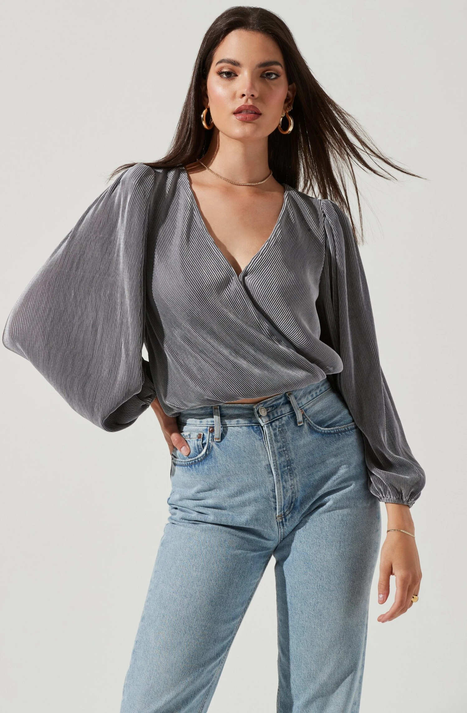 Valdez Pleated Wrap Top 1 Valdez Pleated Wrap Top