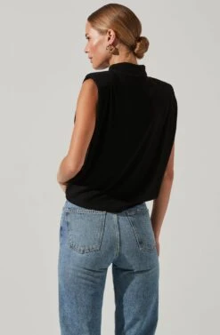 Roxette Turtleneck Shoulder Pad Top -Sundress Haven ACT16854 BLACK 3 24f971d5 a708 4446 8f5c cd4bc8cb1789