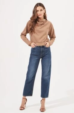 Alessi Cowl Neck Sweatshirt 21 Alessi Cowl Neck Sweatshirt -Sundress Haven ACT16859 TAUPE 1