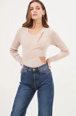 Pierson Cutout Sweater Bodysuit 18 Pierson Cutout Sweater Bodysuit -Sundress Haven ACT16867 LT.NUDE 6