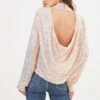 Lia Sequin Backless Mock Neck Top