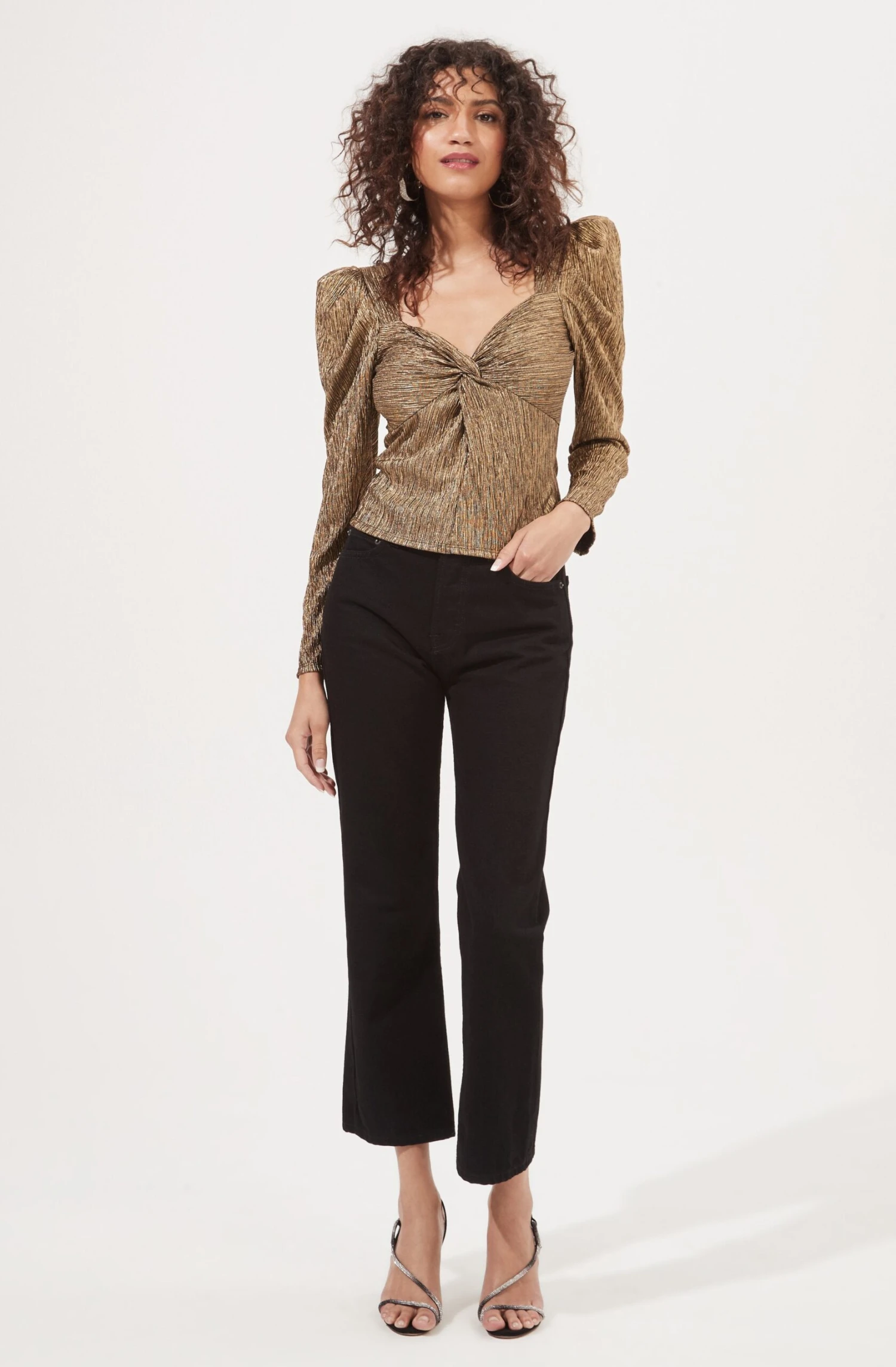 Melrose Metallic Gold Sweetheart Top 2 Melrose Metallic Gold Sweetheart Top - Image 2