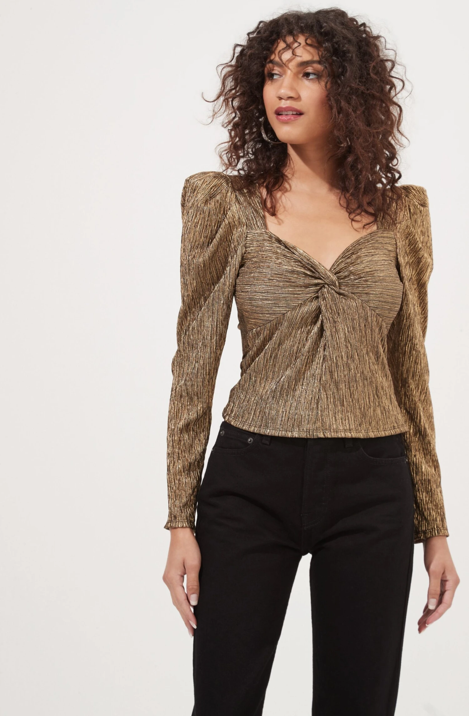 Melrose Metallic Gold Sweetheart Top 1 Melrose Metallic Gold Sweetheart Top