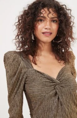 Melrose Metallic Gold Sweetheart Top 9 Melrose Metallic Gold Sweetheart Top -Sundress Haven ACT16915 CRUSHEDGOLD 3