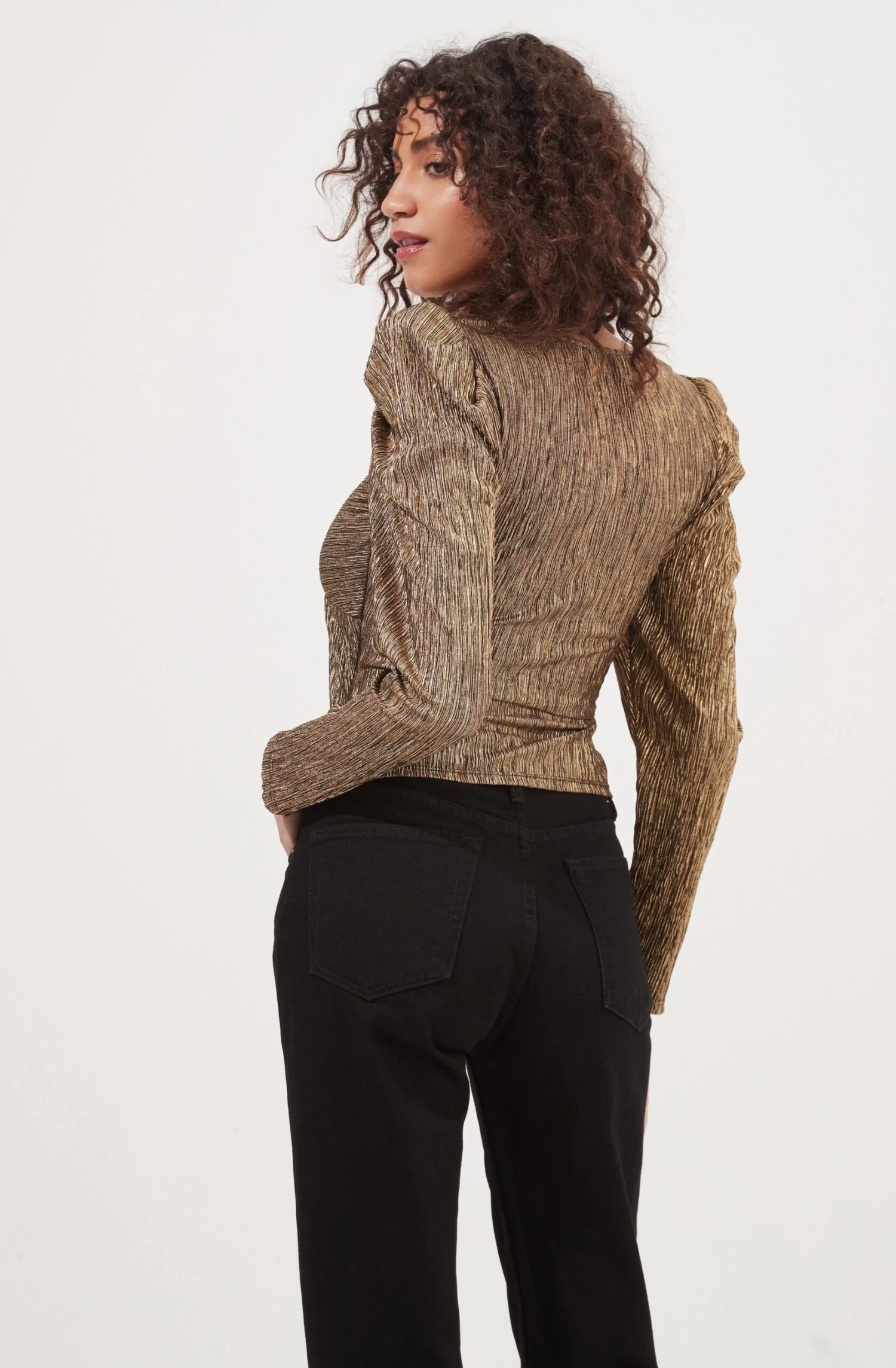 Melrose Metallic Gold Sweetheart Top 6 Melrose Metallic Gold Sweetheart Top - Image 6