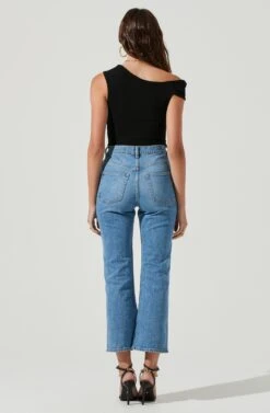 Montrose Off Shoulder Cutout Bodysuit -Sundress Haven ACT16962 BLACK 3