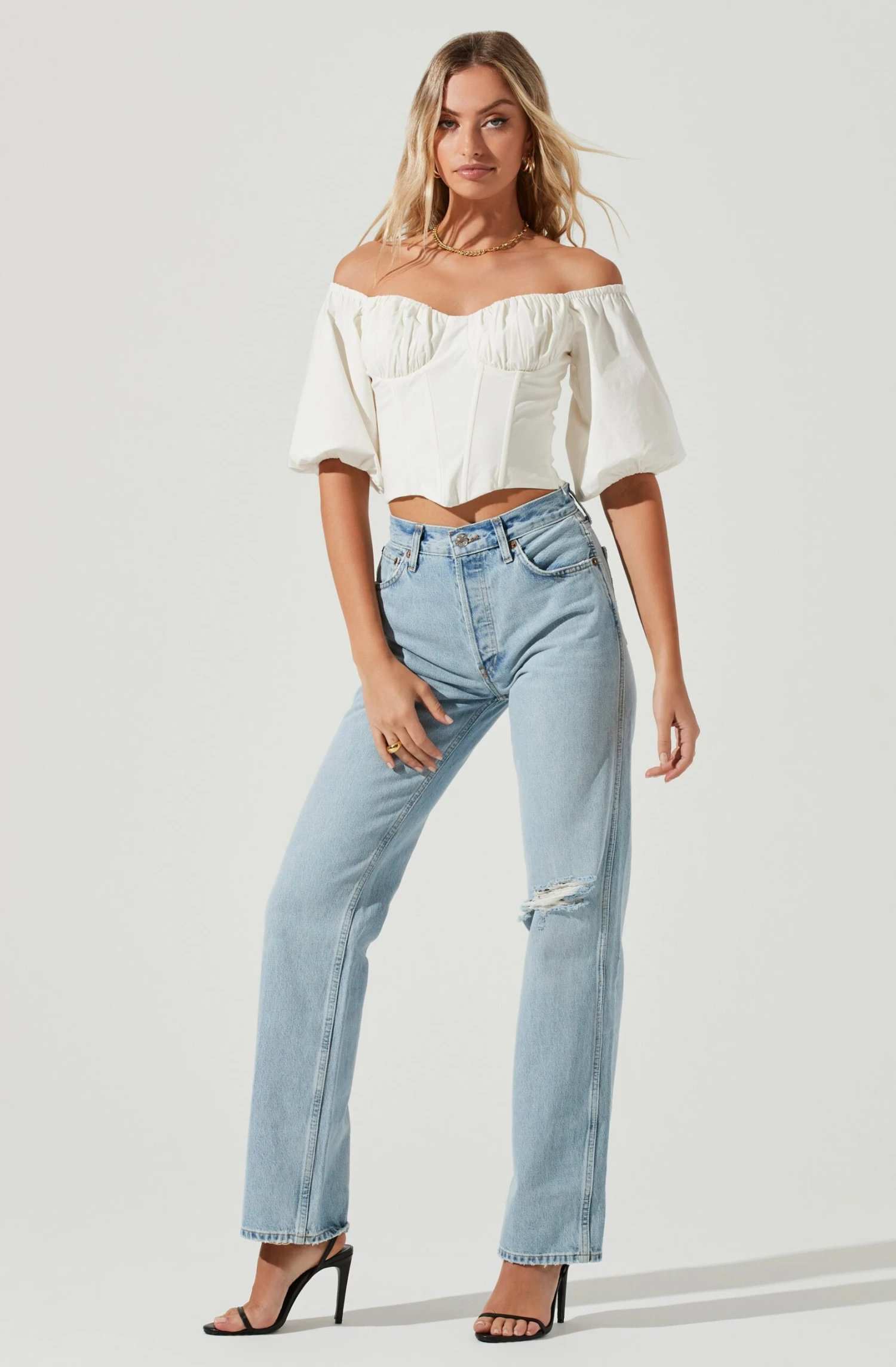 Brixton Off Shoulder Corset Half Sleeve Top 2 Brixton Off Shoulder Corset Half Sleeve Top - Image 2