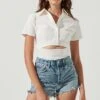 Maui Front Cutout Collared Short Sleeve Bodysuit