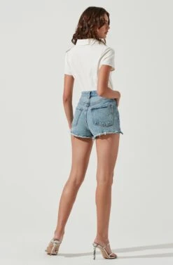 Maui Front Cutout Collared Short Sleeve Bodysuit -Sundress Haven ACT17042 WHITE 3