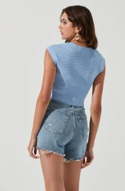 Alta Sweetheart Cap Sleeve Top -Sundress Haven ACT17075 LIGHTBLUE 0456