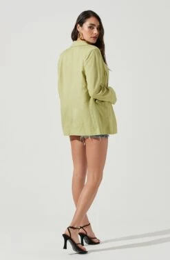 Rio Oversized Linen Blazer -Sundress Haven ACT17090 CELERY 4