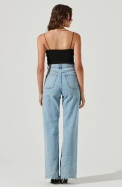 Oslo Square Neck Crinkle Cami Bodysuit 16 Oslo Square Neck Crinkle Cami Bodysuit -Sundress Haven ACT17105 BLACK 3